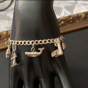 Sterling silver nautical bracelet with charms